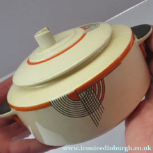 Load image into Gallery viewer, 1930s Royal Doulton Art Deco Miniature Lidded Serving Dish Orange Tango
