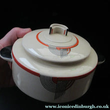 Load image into Gallery viewer, 1930s Royal Doulton Art Deco Miniature Lidded Serving Dish Orange Tango
