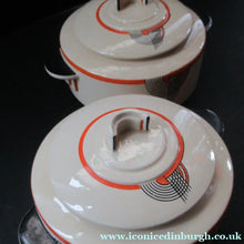 Load image into Gallery viewer, 1930s Royal Doulton Art Deco Miniature Lidded Serving Dish Orange Tango
