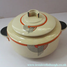 Load image into Gallery viewer, 1930s Royal Doulton Art Deco Miniature Lidded Serving Dish Orange Tango
