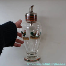 Load image into Gallery viewer, Vintage 1930s Glass Cockerel / Rooster Glass Decanter and 6 Matching Shot Glasses. Rare Cock Fighting Images

