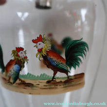 Load image into Gallery viewer, Vintage 1930s Glass Cockerel / Rooster Glass Decanter and 6 Matching Shot Glasses. Rare Cock Fighting Images
