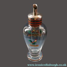 Load image into Gallery viewer, Vintage 1930s Glass Cockerel / Rooster Glass Decanter and 6 Matching Shot Glasses. Rare Cock Fighting Images

