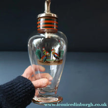 Load image into Gallery viewer, Vintage 1930s Glass Cockerel / Rooster Glass Decanter and 6 Matching Shot Glasses. Rare Cock Fighting Images
