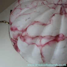 Load image into Gallery viewer, Vintage Glass Hanging Goldfish Bowl or Flycatcher Lampshade. Opaque Glass with Oodles of Raspberry Ripple Veins
