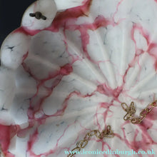 Load image into Gallery viewer, Vintage Glass Hanging Goldfish Bowl or Flycatcher Lampshade. Opaque Glass with Oodles of Raspberry Ripple Veins
