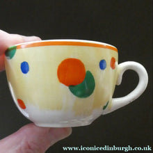 Load image into Gallery viewer, 1930s Hancock's Ivory Ware ART DECO Miniature or Cabinet Tea Set Embellished with Random Multi-Colour Dots
