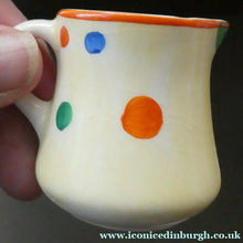 Load image into Gallery viewer, 1930s Hancock's Ivory Ware ART DECO Miniature or Cabinet Tea Set Embellished with Random Multi-Colour Dots
