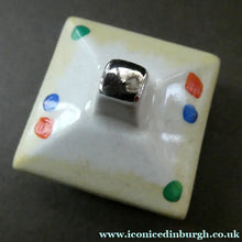 Load image into Gallery viewer, 1930s Hancock's Ivory Ware ART DECO Miniature or Cabinet Tea Set Embellished with Random Multi-Colour Dots
