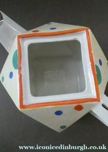 Load image into Gallery viewer, 1930s Hancock's Ivory Ware ART DECO Miniature or Cabinet Tea Set Embellished with Random Multi-Colour Dots
