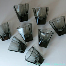 Load image into Gallery viewer, 1930s Czechoslovakian  Schlevogt Bacchus Decanter  &amp; Shot Glasses

