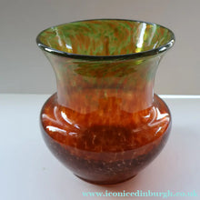 Load image into Gallery viewer, Large 1930s Czech  / Bohemian Glass Vase. Heavy Piece with Mottled Colours
