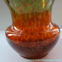 Load image into Gallery viewer, Large 1930s Czech  / Bohemian Glass Vase. Heavy Piece with Mottled Colours
