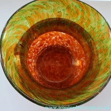 Load image into Gallery viewer, Large 1930s Czech  / Bohemian Glass Vase. Heavy Piece with Mottled Colours
