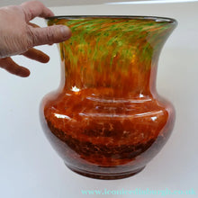 Load image into Gallery viewer, Large 1930s Czech  / Bohemian Glass Vase. Heavy Piece with Mottled Colours
