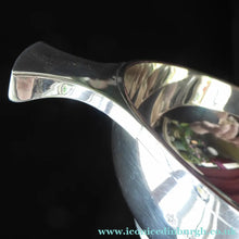 Load image into Gallery viewer, 1930s Large Size SOLID SILVER Quaich. Stylish Deco Shape in Original Box. Hallmarked 1936 and Inscribed "Ann" on the side
