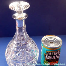 Load image into Gallery viewer, 1930s MAPPIN &amp; WEBB and John Walsh Crystal Hallmarked Silver Neck Decanter. KENILWORTH Cut Pattern
