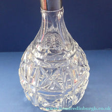 Load image into Gallery viewer, 1930s MAPPIN &amp; WEBB and John Walsh Crystal Hallmarked Silver Neck Decanter. KENILWORTH Cut Pattern
