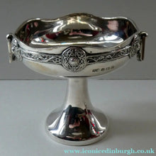 Load image into Gallery viewer, 1930s Solid Silver Miniature Footed Dishes with Celtic Decoration by Henry Matthews
