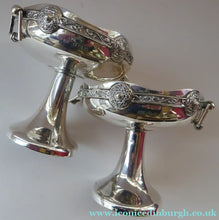 Load image into Gallery viewer, 1930s Solid Silver Miniature Footed Dishes with Celtic Decoration by Henry Matthews
