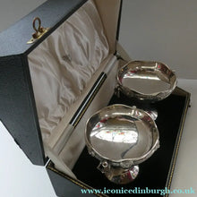 Load image into Gallery viewer, 1930s Solid Silver Miniature Footed Dishes with Celtic Decoration by Henry Matthews

