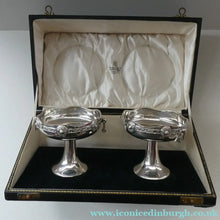 Load image into Gallery viewer, 1930s Solid Silver Miniature Footed Dishes with Celtic Decoration by Henry Matthews
