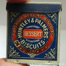 Load image into Gallery viewer, Vintage 1930s MINIATURE or SAMPLE Tin for Huntley and Palmer Biscuits. Blue Colour
