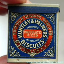 Load image into Gallery viewer, Vintage 1930s MINIATURE or SAMPLE Tin for Huntley and Palmer Biscuits. Blue Colour
