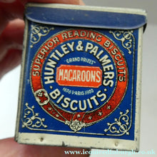 Load image into Gallery viewer, Vintage 1930s MINIATURE or SAMPLE Tin for Huntley and Palmer Biscuits. Blue Colour
