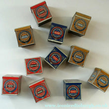 Load image into Gallery viewer, Vintage 1930s MINIATURE or SAMPLE Tin for Huntley and Palmer Biscuits. Red ColourVintage 1930s MINIATURE or SAMPLE Tin for Huntley and Palmer Biscuits. Blue Colour
