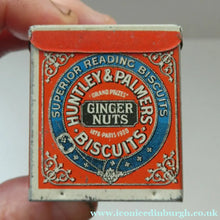 Load image into Gallery viewer, Vintage 1930s MINIATURE or SAMPLE Tin for Huntley and Palmer Biscuits. Red Colour
