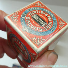 Load image into Gallery viewer, Vintage 1930s MINIATURE or SAMPLE Tin for Huntley and Palmer Biscuits. Red Colour
