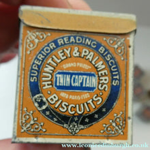 Load image into Gallery viewer, Vintage 1930s MINIATURE or SAMPLE Tin for Huntley and Palmer Biscuits. Yellow Colour
