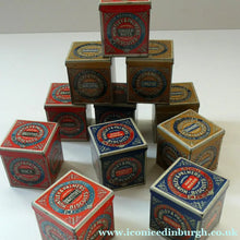 Load image into Gallery viewer, Vintage 1930s MINIATURE or SAMPLE Tin for Huntley and Palmer Biscuits. Yellow Colour
