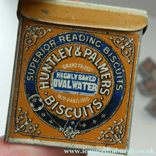 Load image into Gallery viewer, Vintage 1930s MINIATURE or SAMPLE Tin for Huntley and Palmer Biscuits. Yellow Colour
