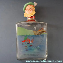Load image into Gallery viewer, 1930s NOVELTY Golfing Glass Decanter. Decorated with Hand-Painted Comical Golfing Illustration - and with Fabulous Scotsman's Head Stopper
