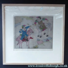 Load image into Gallery viewer, 1930s Elyse Lord Coloured Drypoint Etching. Chinese Warriors on Horseback

