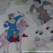 Load image into Gallery viewer, 1930s Elyse Lord Coloured Drypoint Etching. Chinese Warriors on Horseback
