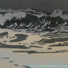 Load image into Gallery viewer, Collectable 1930s Original COLOUR WOODCUT Entitled "Breakers" by Oscar Droege. Pencil Signed
