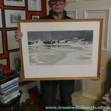 Load image into Gallery viewer, 1930s Original German COLOUR WOODCUT Entitled "Breakers" by Oscar Droege. Pencil Signed. FRAMED
