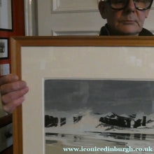 Load image into Gallery viewer, 1930s Original German COLOUR WOODCUT Entitled "Breakers" by Oscar Droege. Pencil Signed. FRAMED
