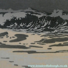 Load image into Gallery viewer, Collectable 1930s Original COLOUR WOODCUT Entitled "Breakers" by Oscar Droege. Pencil Signed
