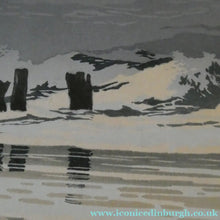 Load image into Gallery viewer, Collectable 1930s Original COLOUR WOODCUT Entitled "Breakers" by Oscar Droege. Pencil Signed
