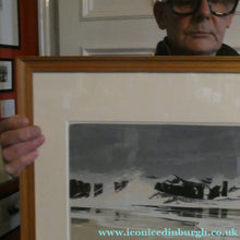 Load image into Gallery viewer, 1930s Original German COLOUR WOODCUT Entitled "Breakers" by Oscar Droege. Pencil Signed. FRAMED

