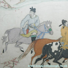 Load image into Gallery viewer, 1930s Hand Coloured Etching by Elyse Lord. Chinese Warriors on Horseback
