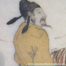 Load image into Gallery viewer, 1930s Hand Coloured Etching by Elyse Lord. Chinese Warriors on Horseback
