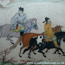 Load image into Gallery viewer, 1930s Hand Coloured Etching by Elyse Lord. Chinese Warriors on Horseback
