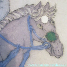 Load image into Gallery viewer, 1930s Hand Coloured Etching by Elyse Lord. Chinese Warriors on Horseback
