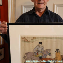 Load image into Gallery viewer, 1930s ORIGINAL Hand Coloured Drypoint by Elyse Ashe Lord. Chinese Warriors on Horseback. Pencil Signed
