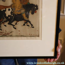 Load image into Gallery viewer, 1930s ORIGINAL Hand Coloured Drypoint by Elyse Ashe Lord. Chinese Warriors on Horseback. Pencil Signed
